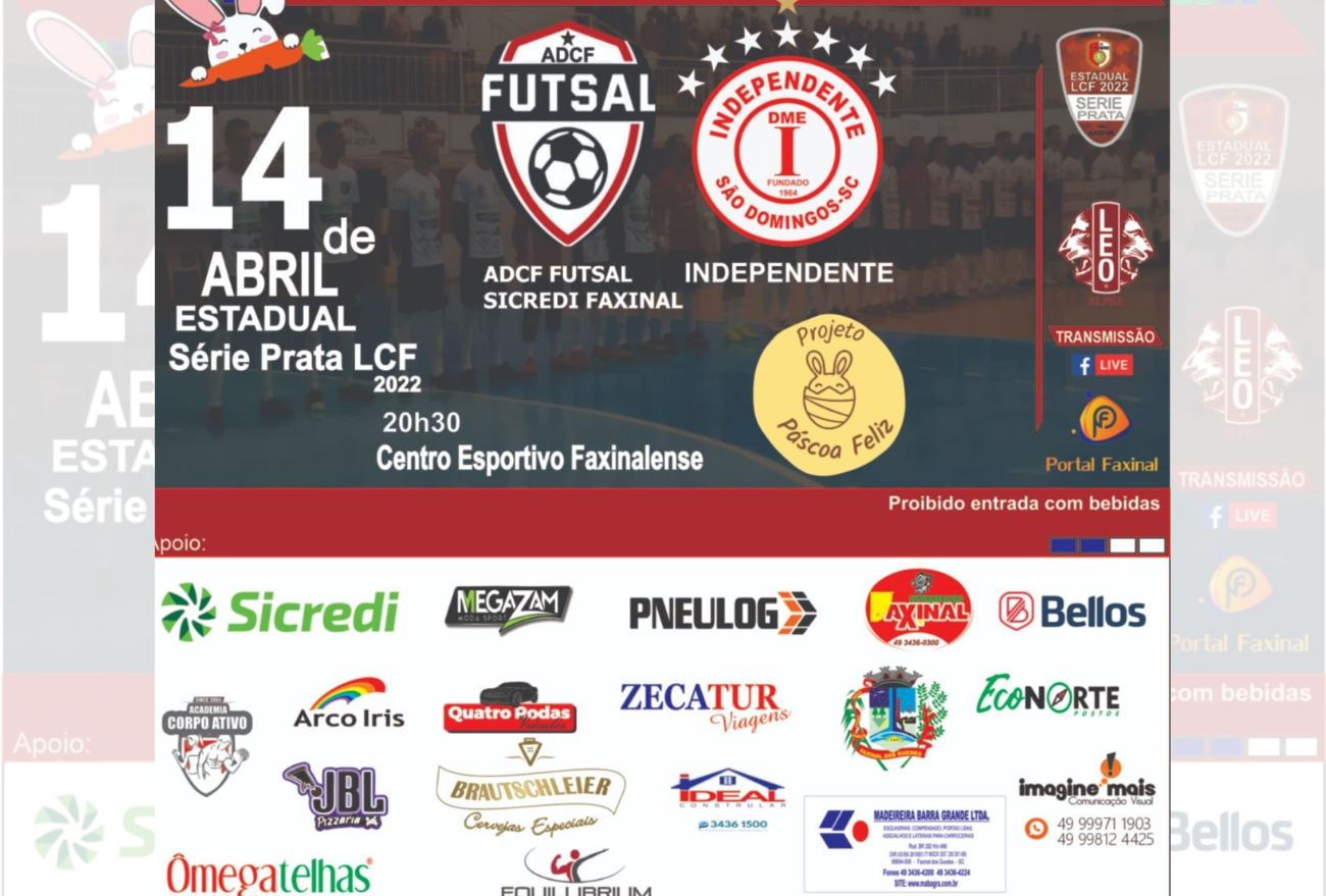 ADCF Futsal Sicredi Faxinal entra em quadra nesta quinta-feira buscando a 3ª vitória consecutiva.
