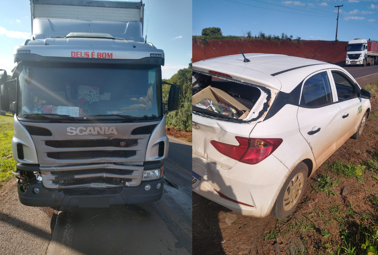 Acidente envolve três veículos na SC-480 em Xanxerê