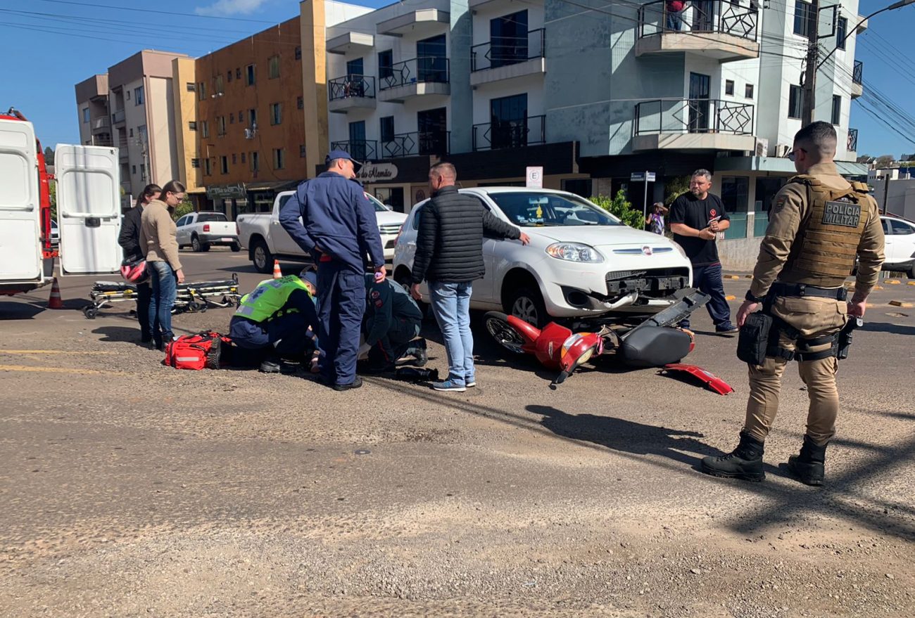 Acidente de trânsito é registrado no centro de Xanxerê