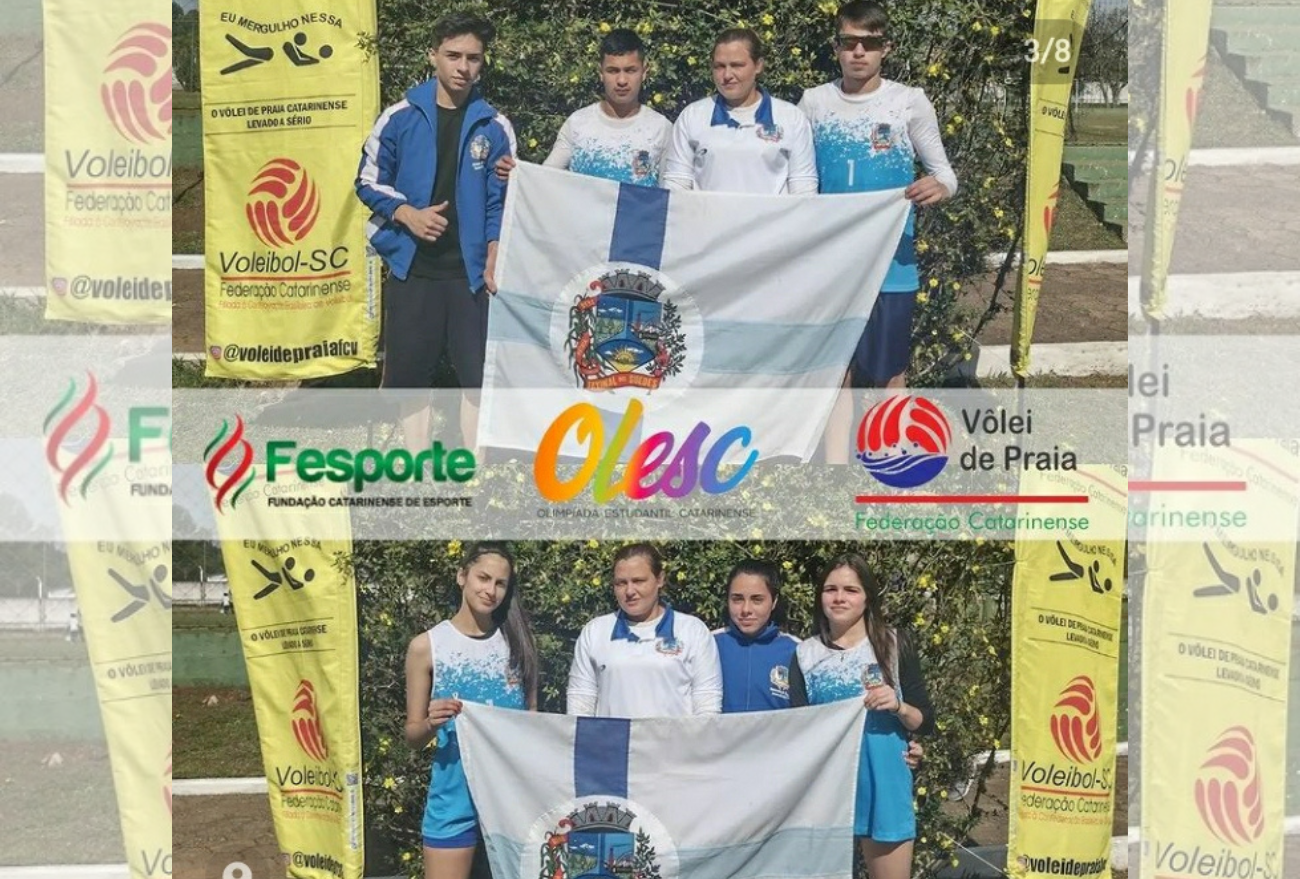 Time faxinalense de vôlei de praia conquista 5º lugar na fase estadual da OLESC