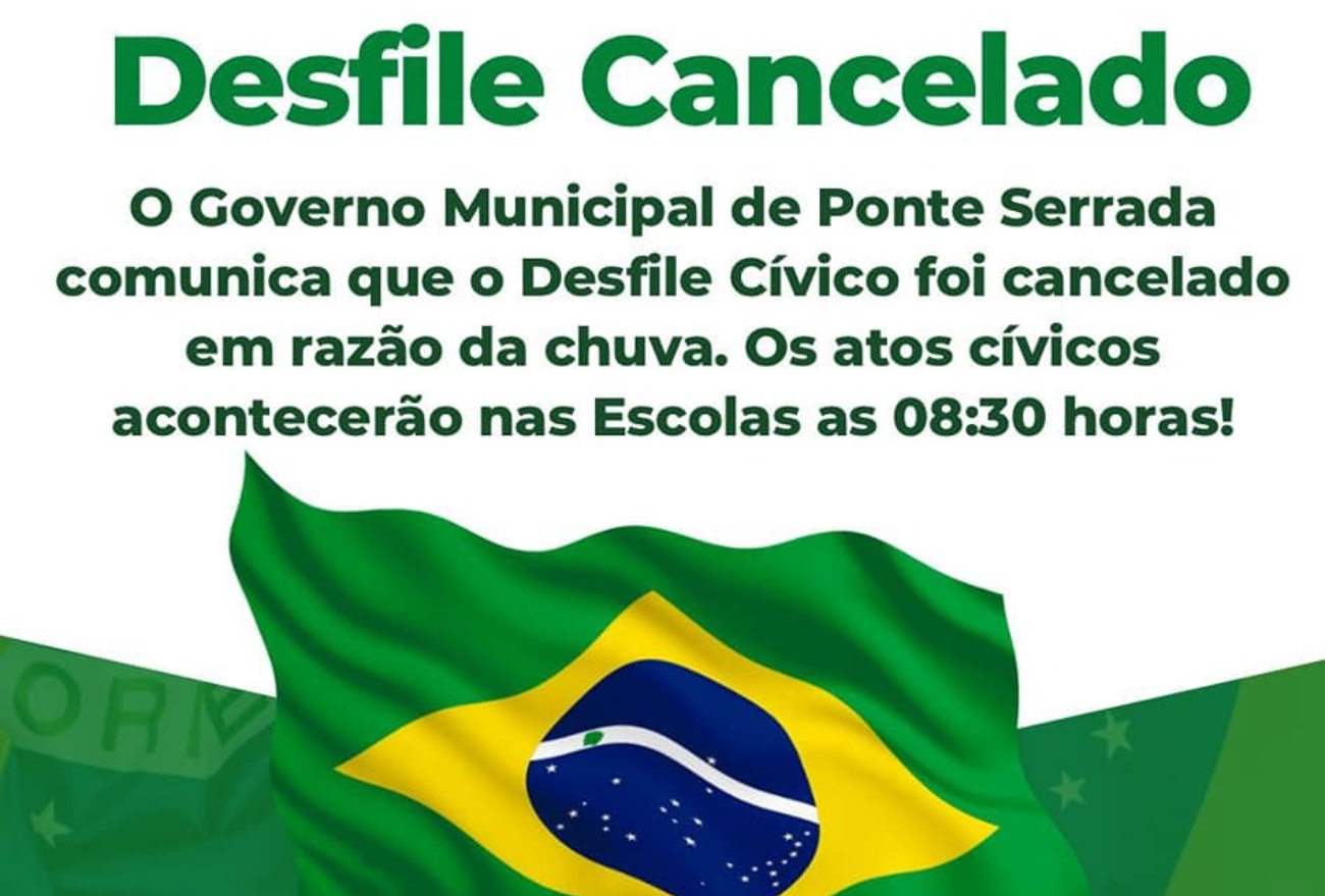 Desfile Cívico de Ponte Serrada é cancelado. Confira a nova programação!