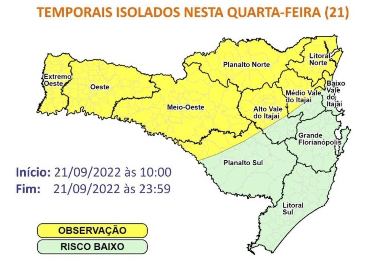 Defesa Civil alerta para temporais e chuva intensa em Faxinal dos Guedes