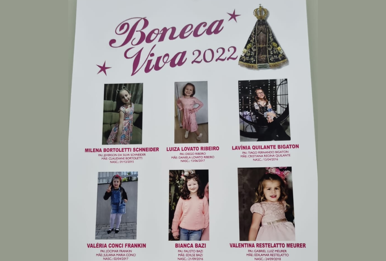 Seis meninas participam do concurso Boneca Viva 2022, em Faxinal dos Guedes. Confira!