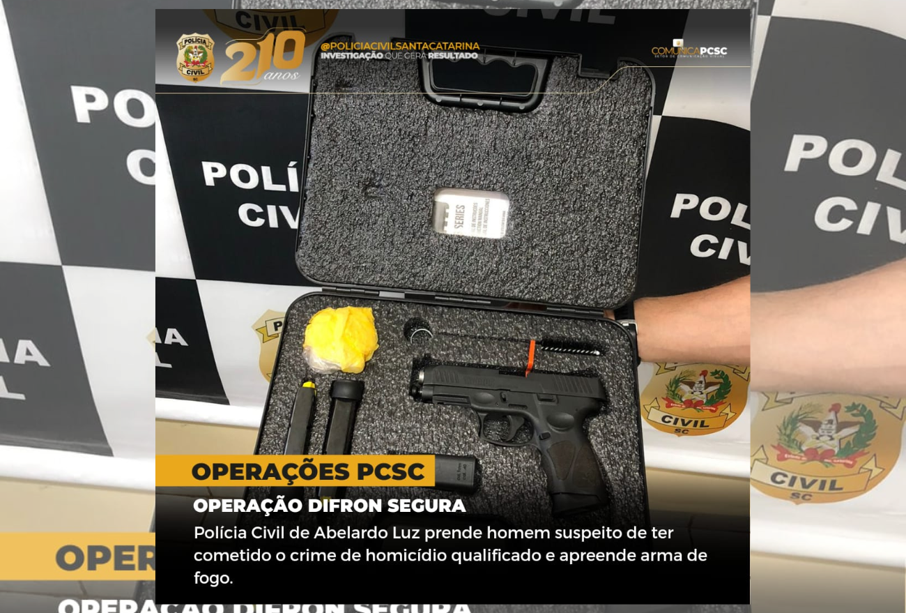 Polícia Civil de Abelardo Luz prende homem suspeito pelo crime de homicídio qualificado