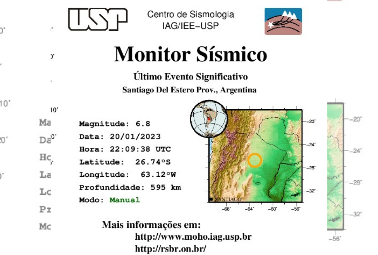 Terremoto na Argentina é sentido por moradores de cidades do Oeste