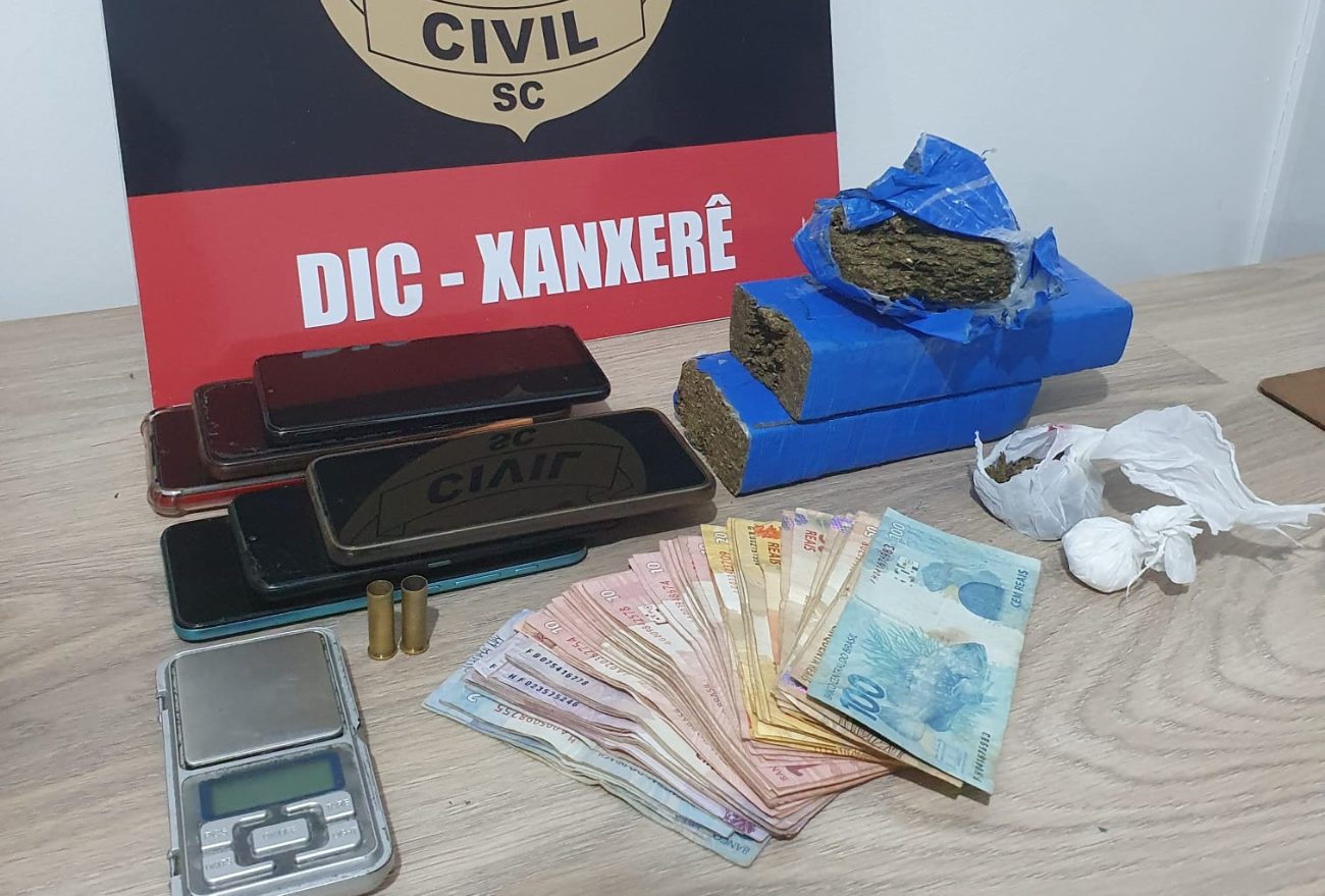 Polícia Civil de Xanxerê prende três pessoas em flagrante pelo crime de tráfico de drogas