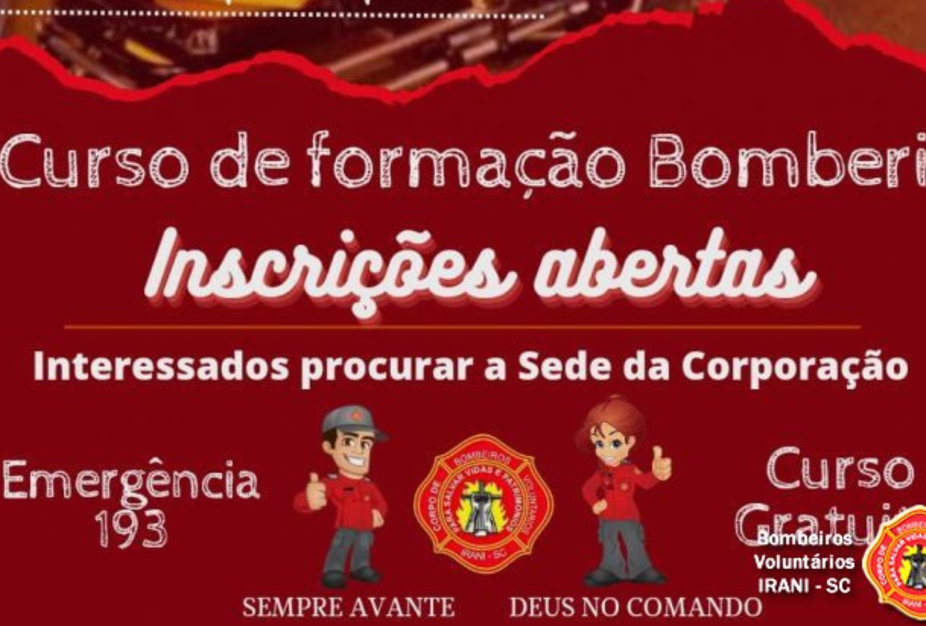 Inscrições para o curso de Bombeiro Voluntário estão abertas, curso 100% gratuito