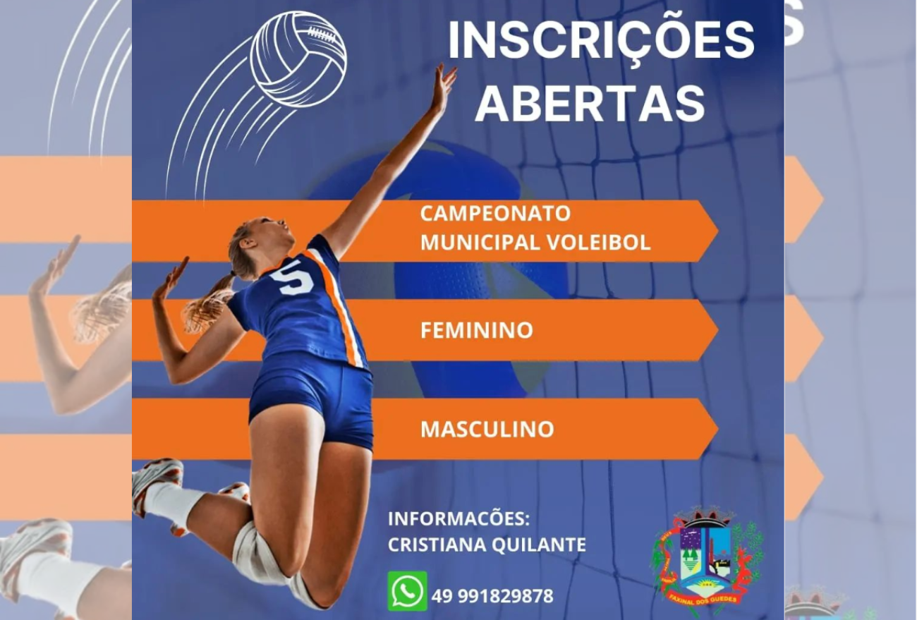 Em Faxinal dos Guedes as inscrições para Campeonato Municipal de Vôlei estão abertas