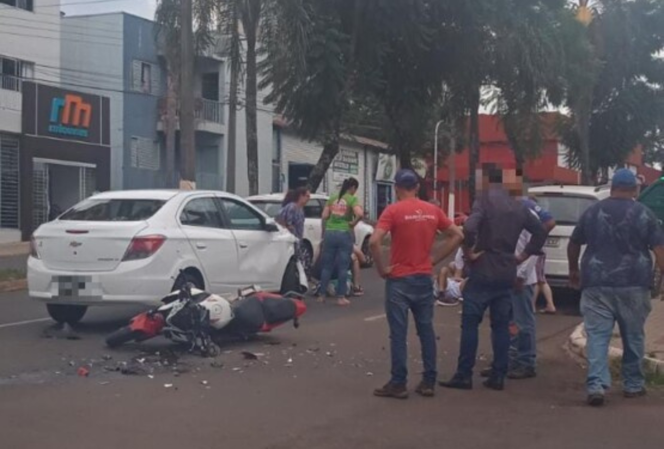 Acidente entre carro e moto é registrado em Chapecó