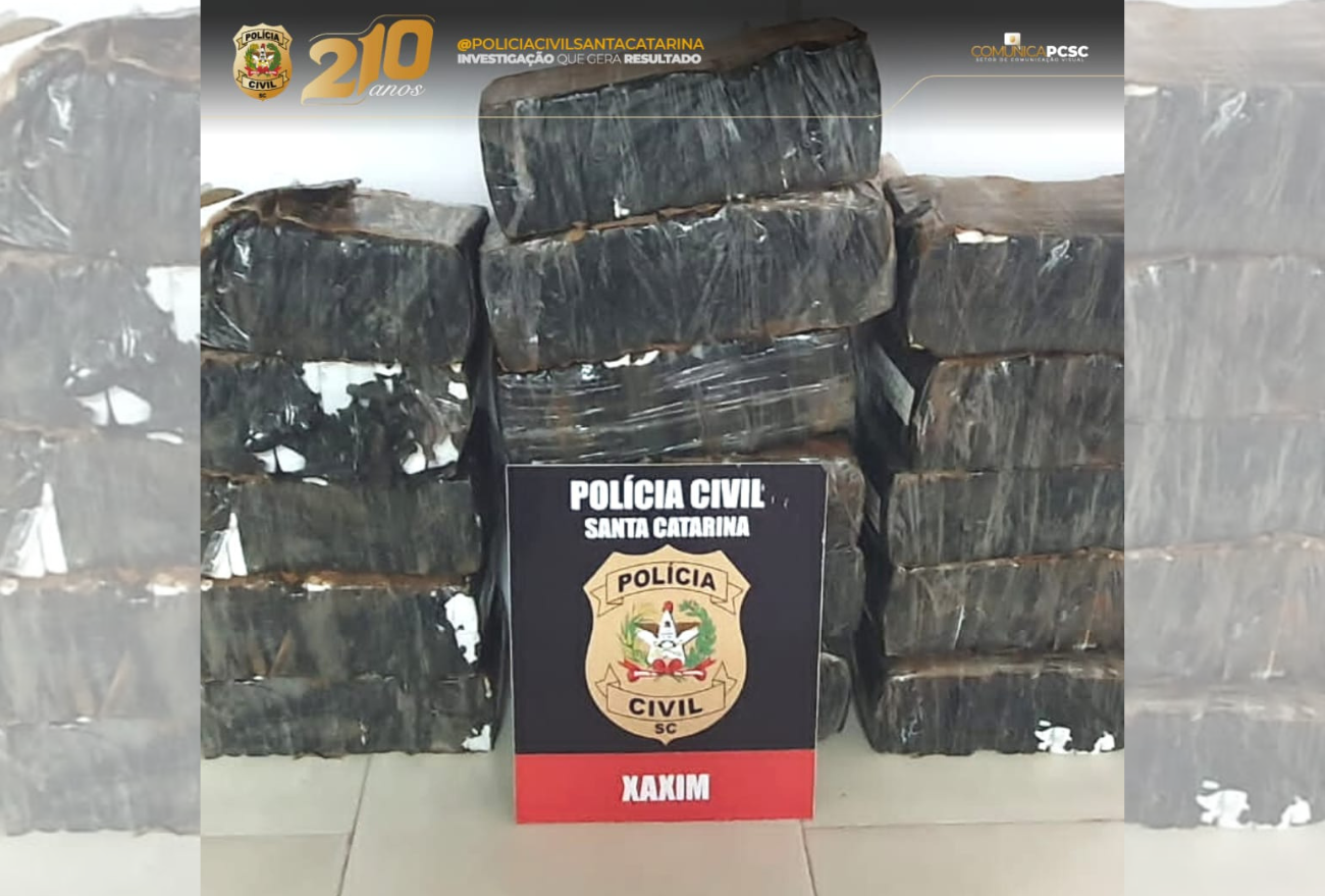 Mais de 200Kg de drogas são apreendidas e quatro pessoas presas após operação policial em Xaxim