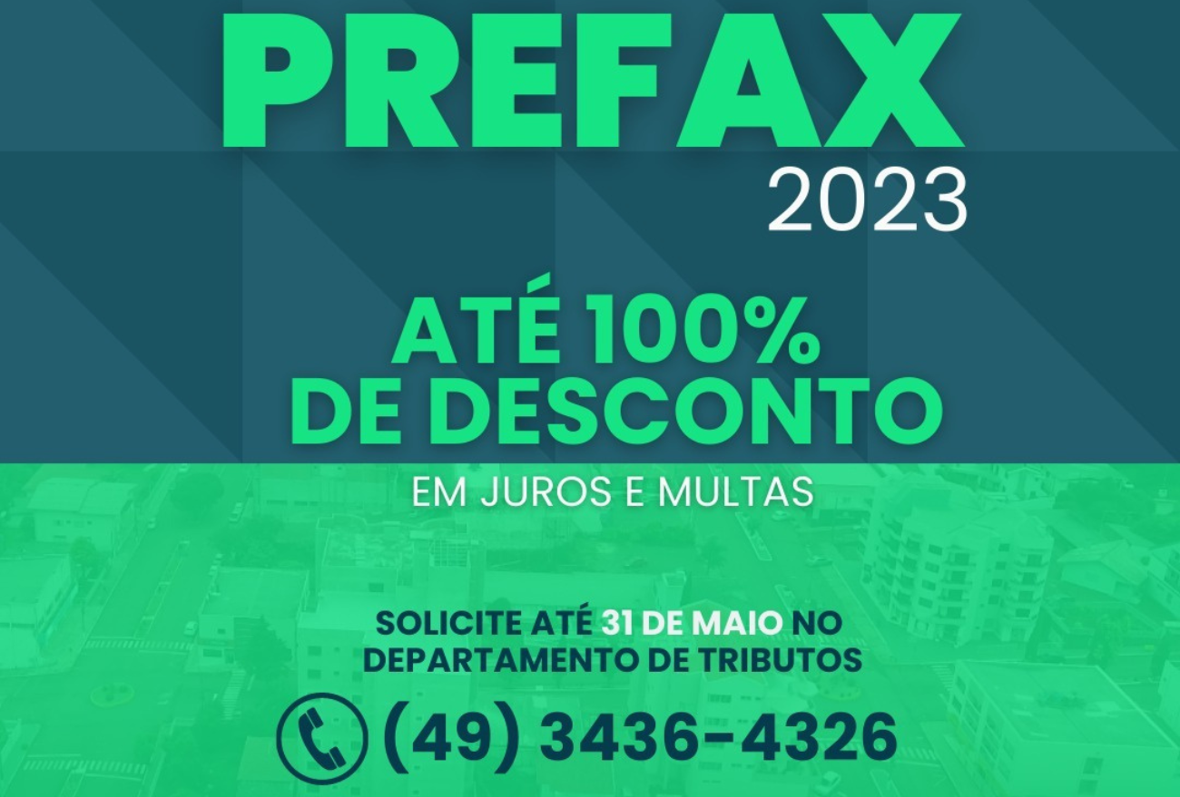 Prefax oferece descontos de até 100% para contribuintes com débitos em atraso