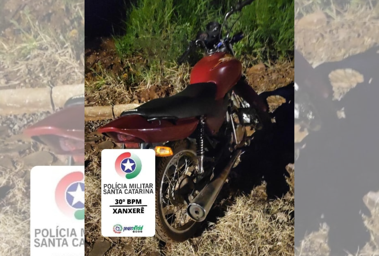 Polícia Militar recupera motocicleta furtada, em Xanxerê