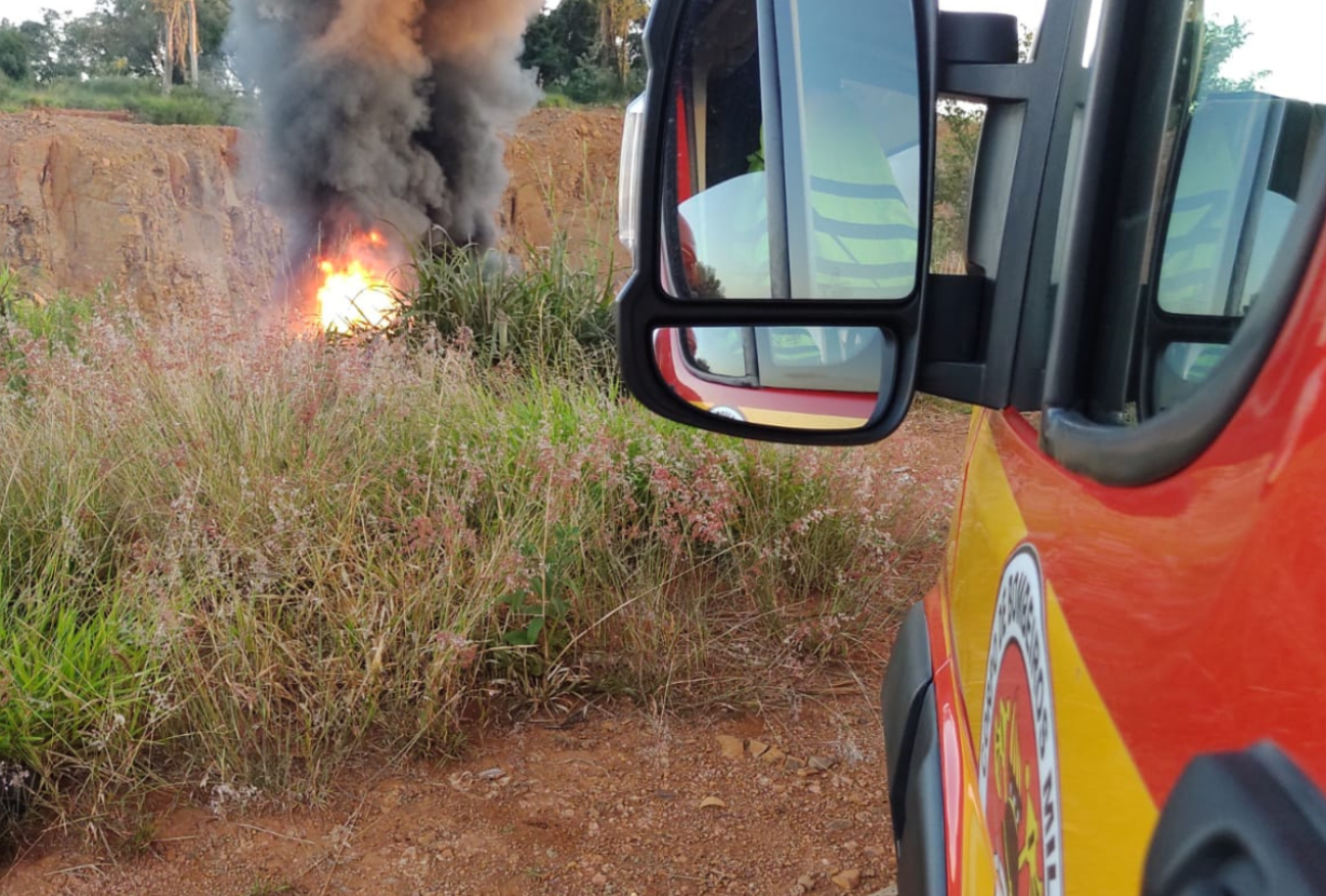 Incêndio em veículo é registrado na SC – 155, em Xanxerê