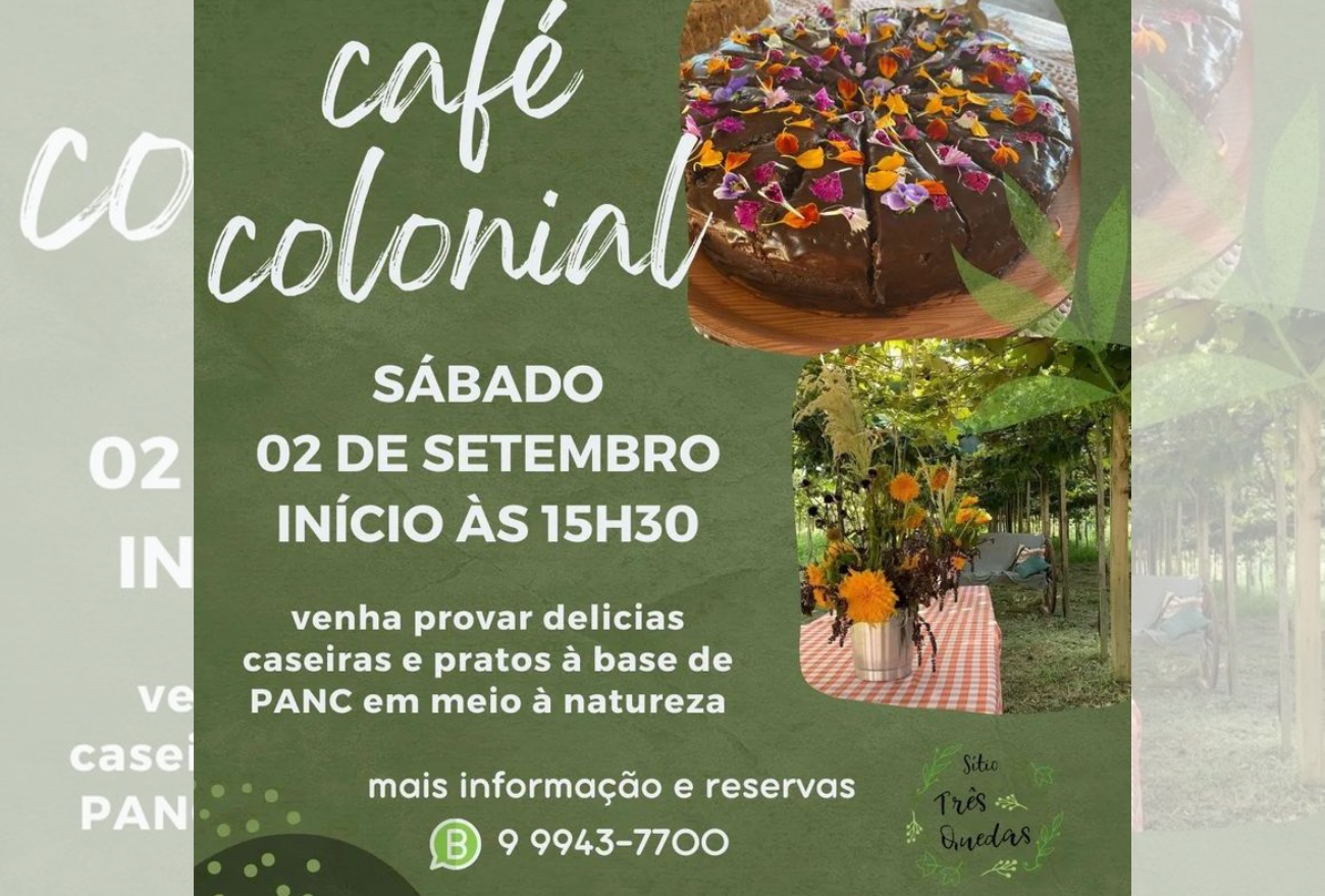 Sítio Três Quedas realiza café colonial na próxima semana