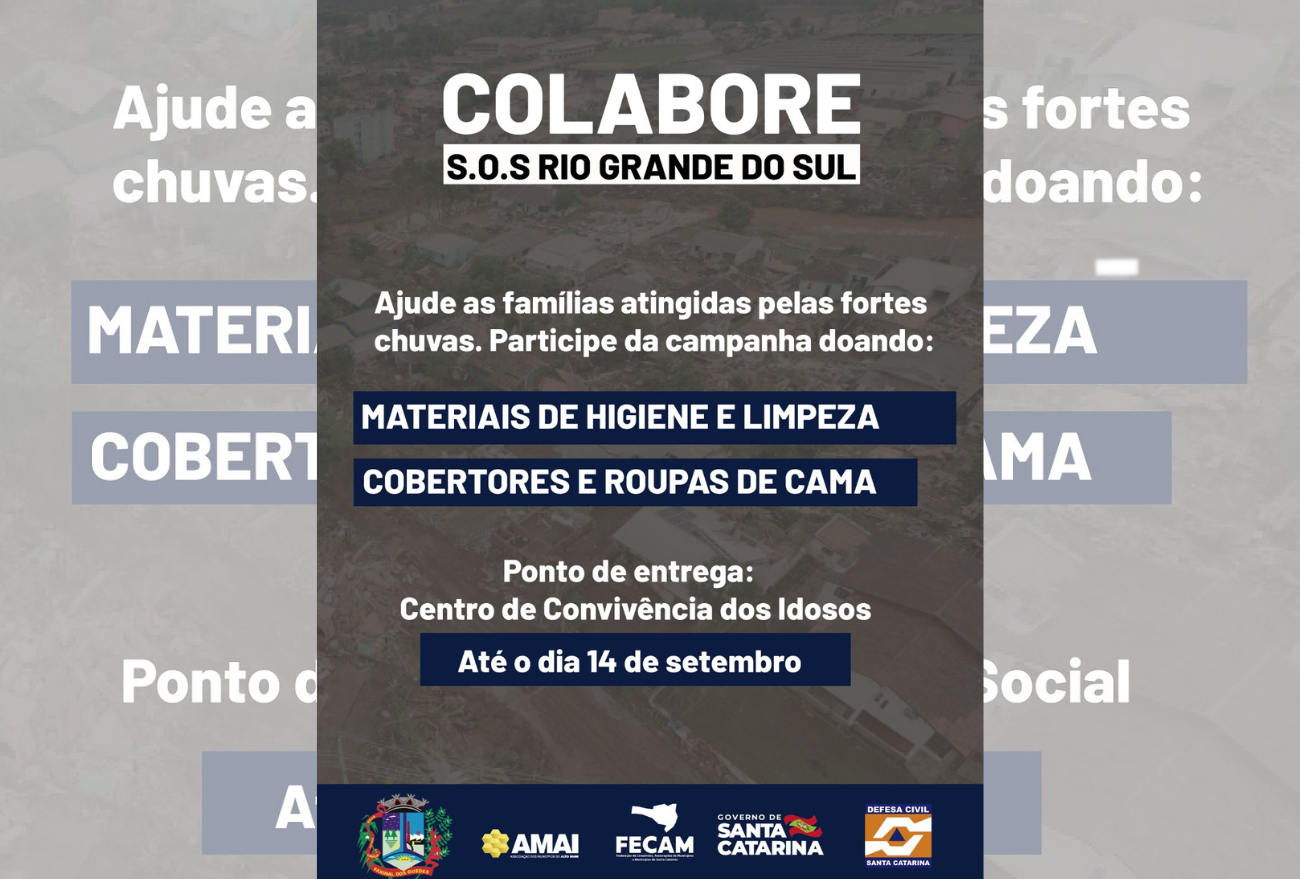 Faxinal dos Guedes participa de campanha de arrecadação para ajudar moradores do Rio Grande do Sul